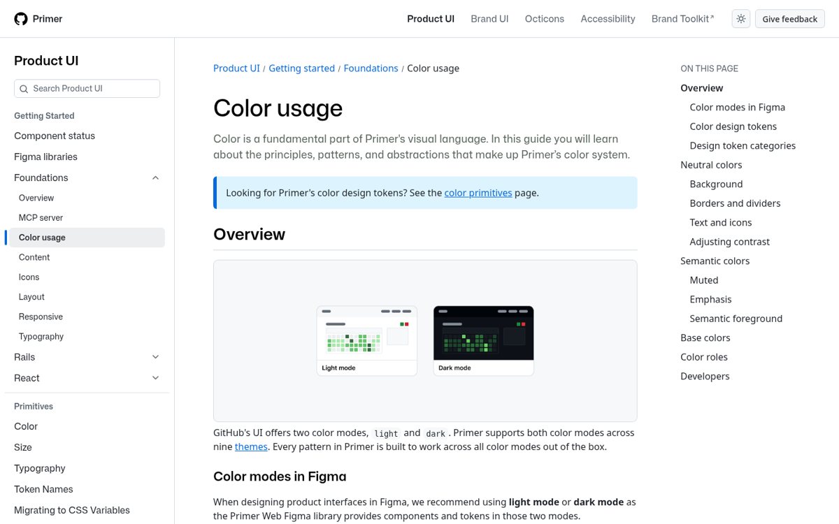 Page capture of GitHub Primer (https://primer.style/) as analysed on 2026-10-25