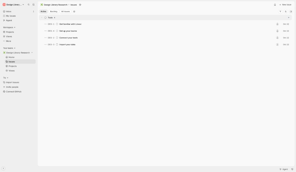 Linear onboarding step 7: Issues view (app shell)
