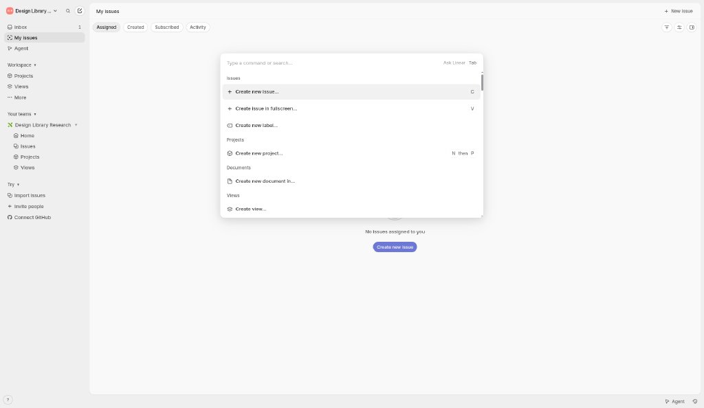 Linear: Command menu (Ctrl+K)