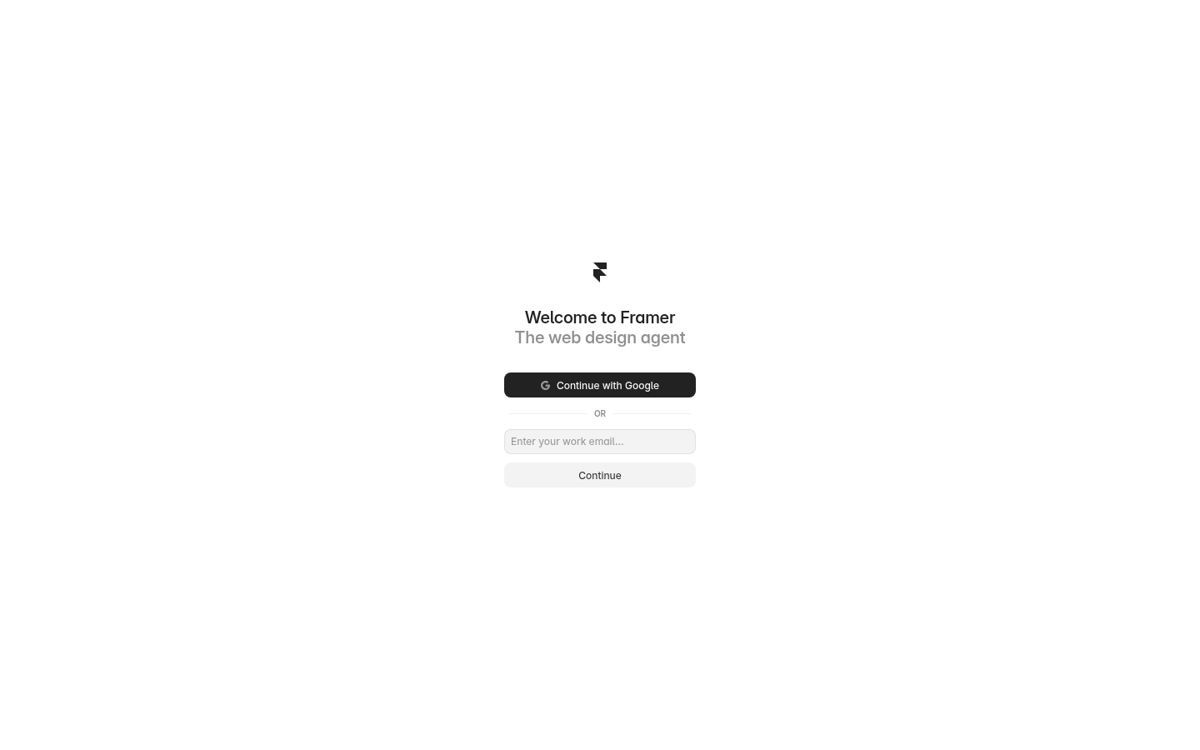 Framer step 3: Sign-up entry